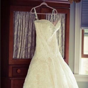 David Tutera Cream Lace Wedding Dress